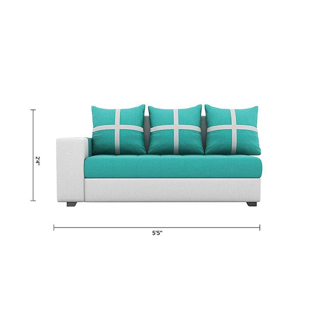 8 Seater Sofa Set, L Shape Sofa (Right Facing) 2 Ottoman, 6 Small Pillow with Coffee Table for Living Room Furniture | Sofa for Home & Office Furniture