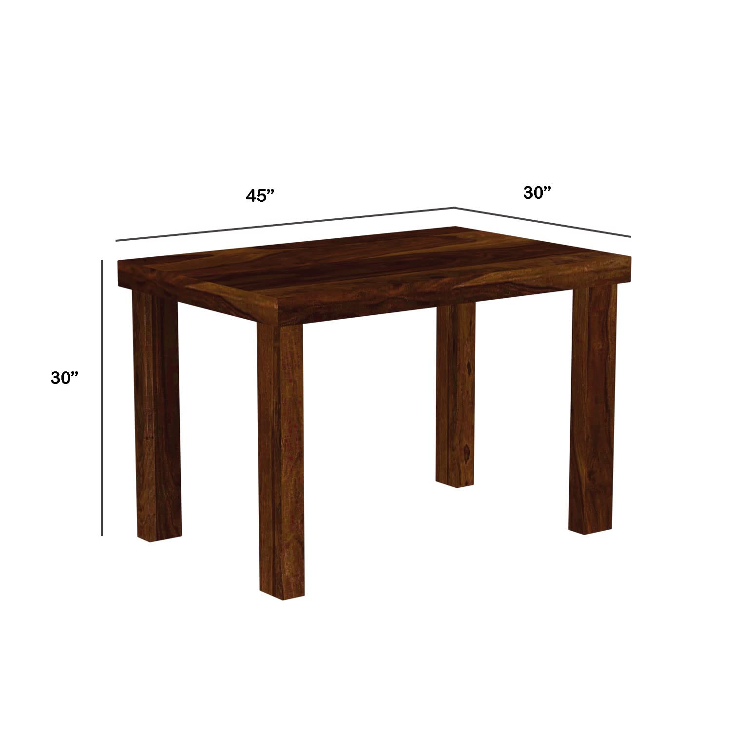 Sheesham Wood Dining Table (45x30 Inch) with 2 Chairs | Wooden Dining Table with Chair - Dining Room Furniture