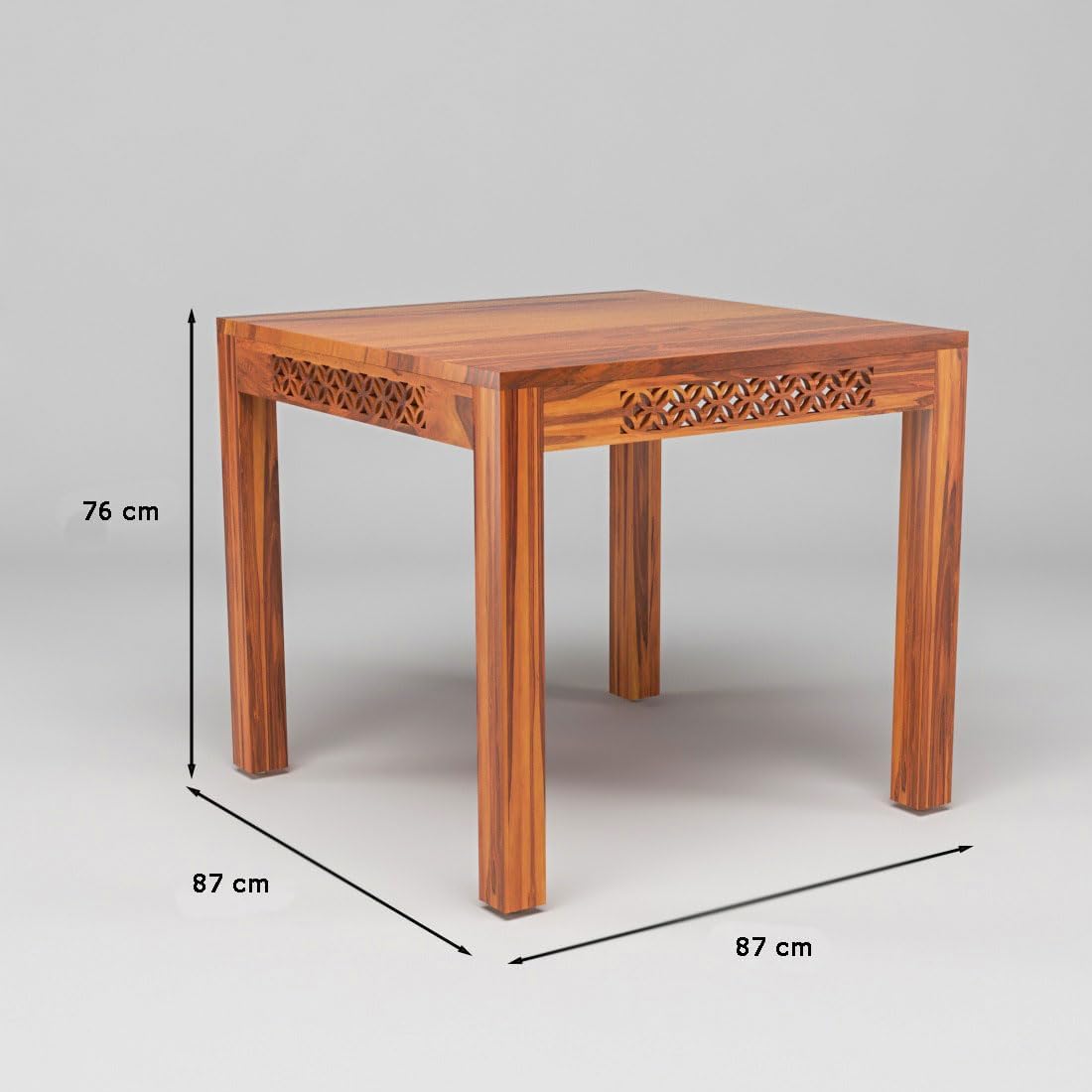 Premium Sheesham Wood Dining Table (34x34) with 4 Chairs |4 Seater Dining Set | Wooden Dining Table with Chair | Dining Room Furniture