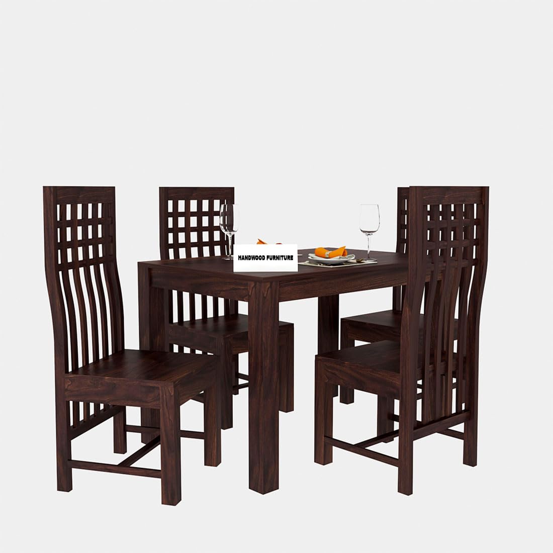 Premium Sheesham Wood Dining Table (45x30) with 4 Chairs | 4 Seater Dining Set | Wooden Dining Table with Chair | Dining Room Furniture