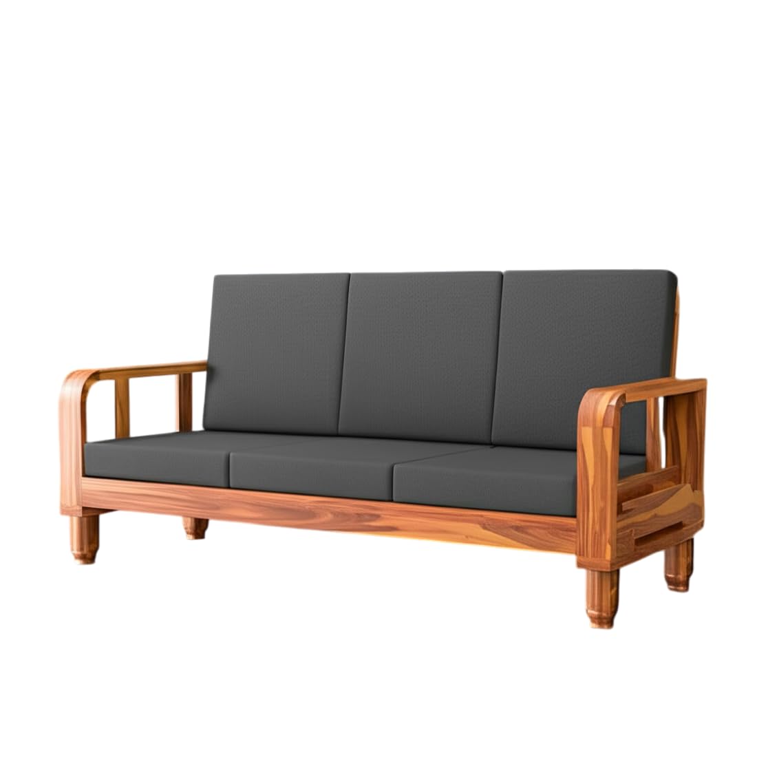 Solid Wood 6 Seater Wooden Sofa Set for Living Room | 3+2+1 Sofa Set with Center Table | Furniture for Home & Hotels