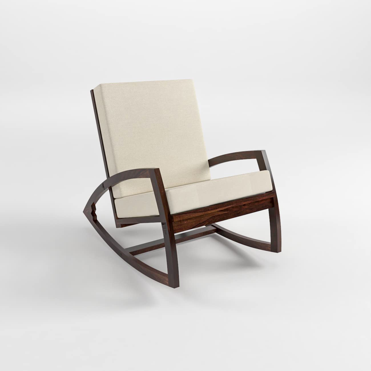 KendalWood Furniture Sheesham Wood Rocking Chair for Adults, Wooden Rocking Chair, Walnut Finish