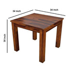 Furniture Sheesham Wood Natural Teak Finish 4 Seater Dining Table Set