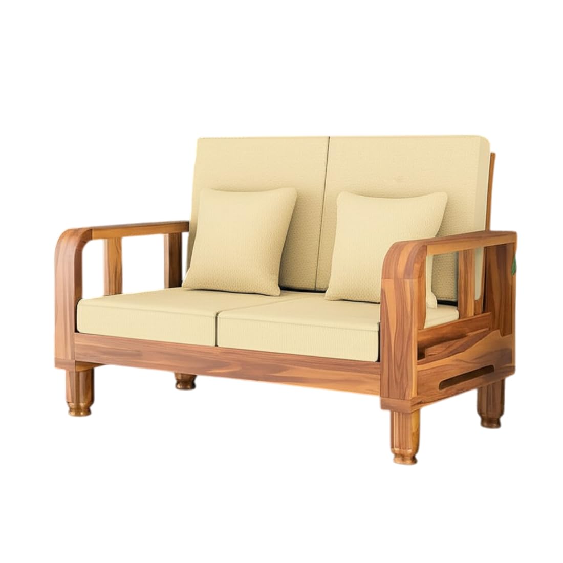 Solid Wood 2 Seater Wooden Sofa Set for Living Room Furniture | Sofa for Home & Office | 2 Seater Sofa