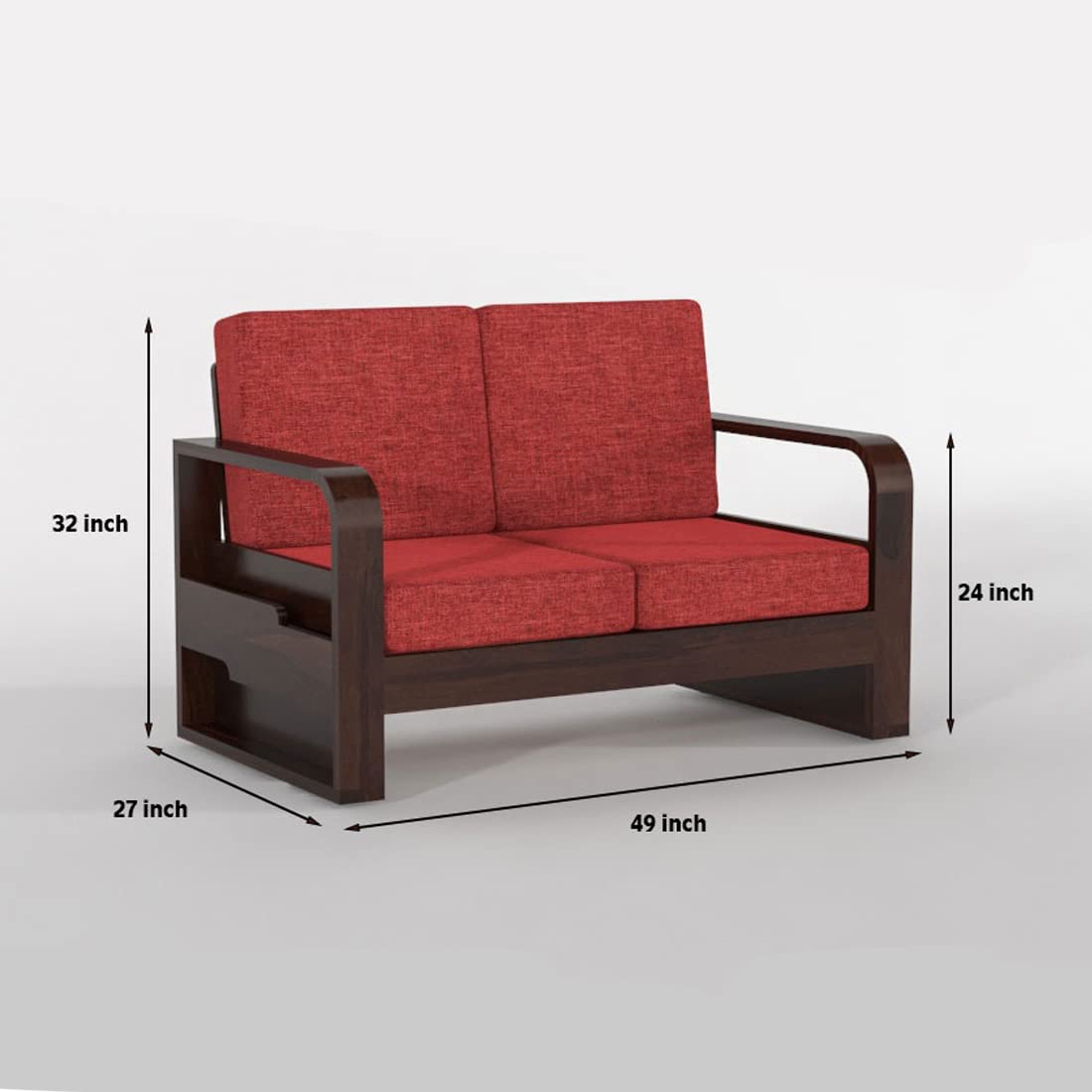 Solid Wood 6 Seater Wooden Sofa Set for Living Room Furniture 6 Seater 3+2+1 Fabric Sofa Set with Center Table