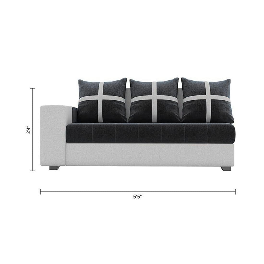 8 Seater Sofa Set, L Shape Sofa(Right Facing) 2 Ottoman, 6 Small Pillow with Coffee Table for Living Room Furniture | Sofa for Home & Office Furniture