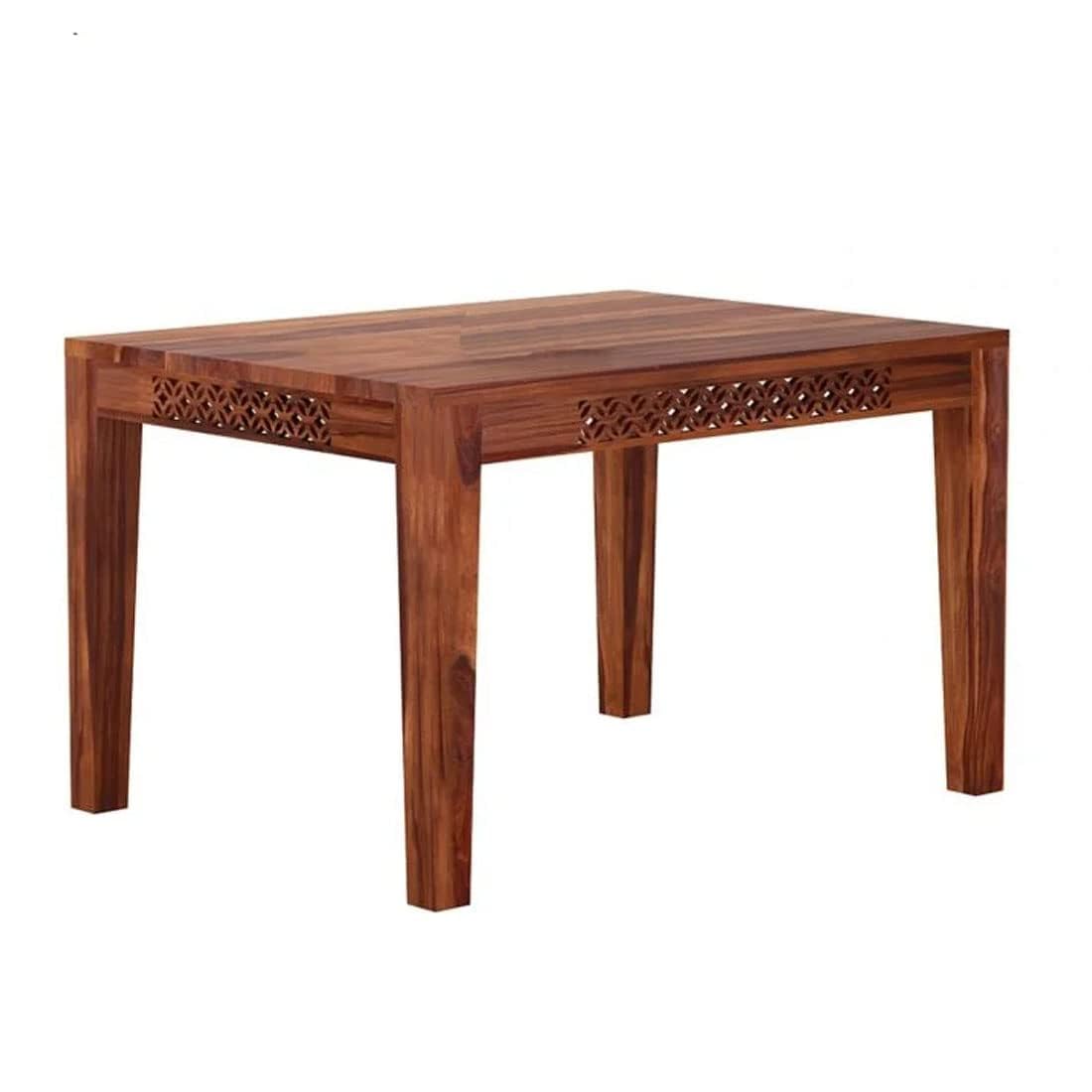 Sheesham Wood Dining Table (34x34) with 2 Chairs 1 Bench | 4 Seater Dining Set | Wooden Dining Table with Chair | Dining Room Furniture