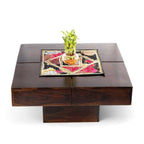 KendalWood Furniture Sheesham Wood Pre Assemble Plus Cut Square Coffee Table for Living Room