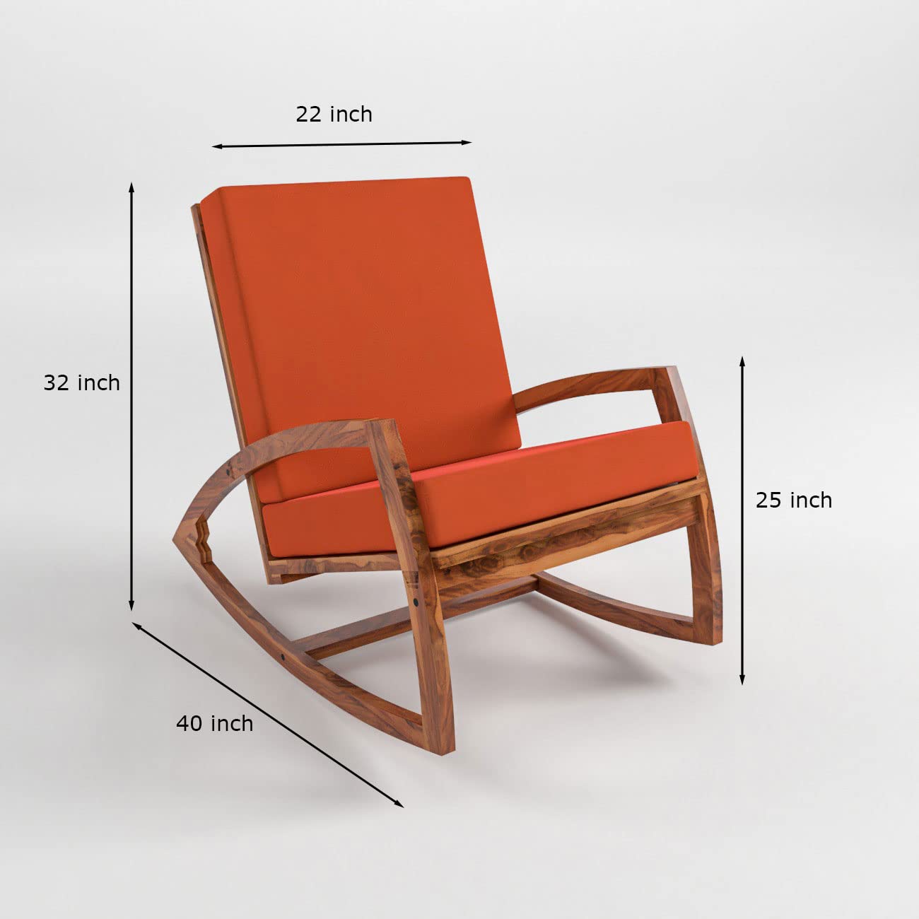 KendalWood Furniture Sheesham Wood Rocking Chair for Adults