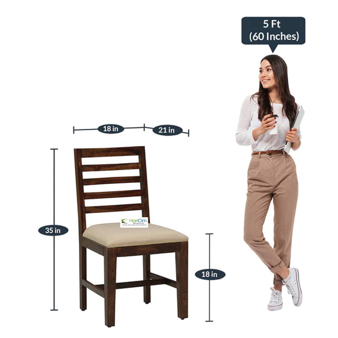 Sheesham Wood 4 Seater Dining Table Set with 4 Chairs and Cushion