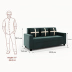 5 Seater Fabric Sofa Set for Living Room Furniture | 3 + 1 + 1 Sofa Set | Wooden Sofa for Home & Office