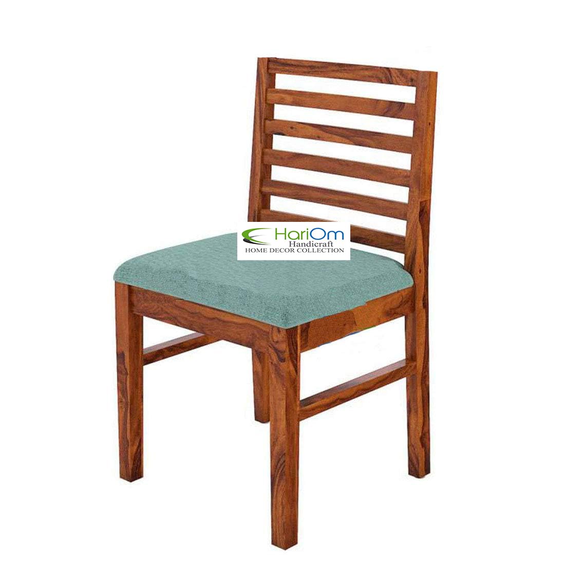 Sheesham Wood Teak Finish Dining Table Set with 6 Chairs and Cushion