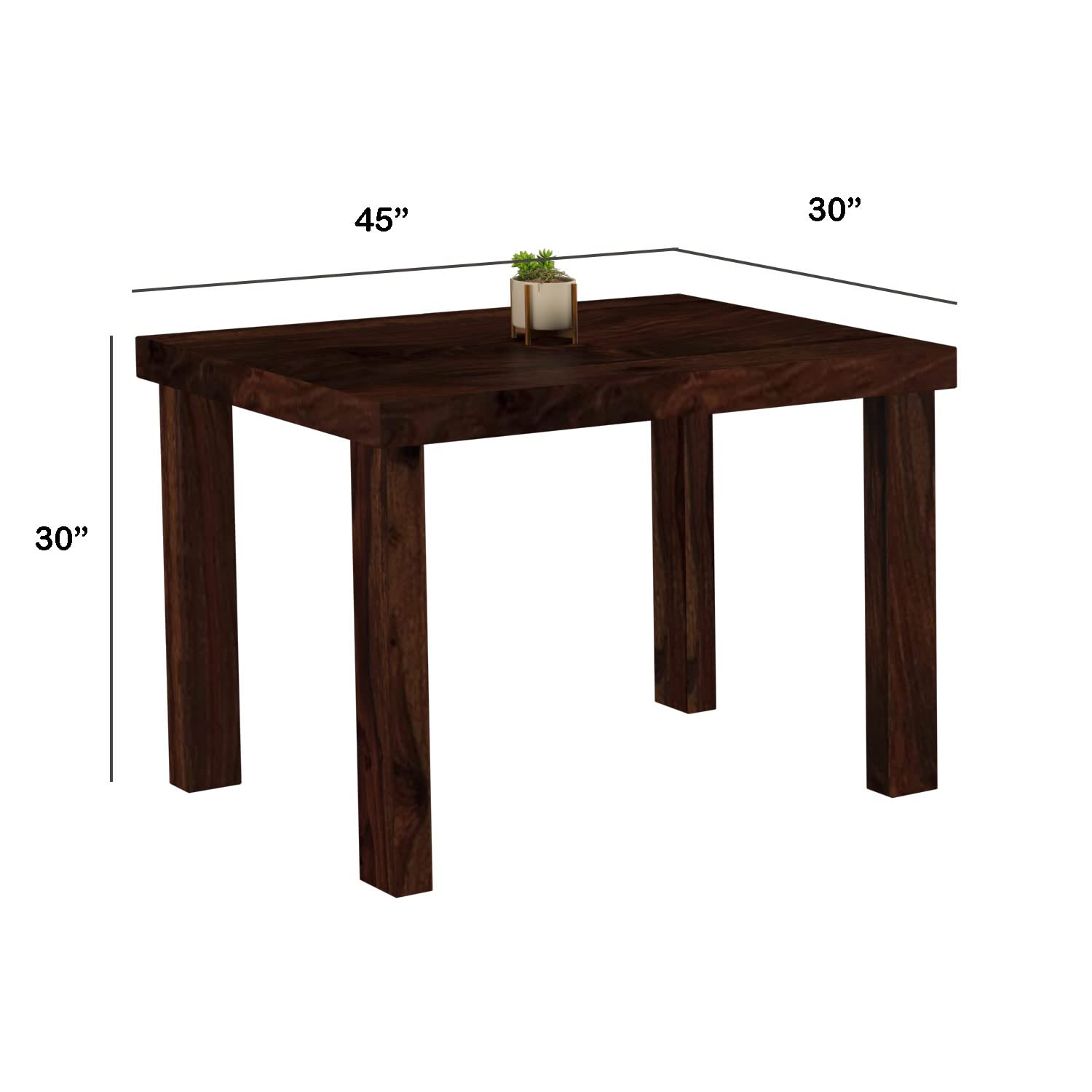 Premium Sheesham Wood Dining Table (45x30) with 2 Chairs | 2 Seater Dining Set | Wooden Dining Table with Chair