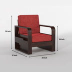 Solid Wood 6 Seater Wooden Sofa Set for Living Room Furniture 6 Seater 3+2+1 Fabric Sofa Set with Center Table