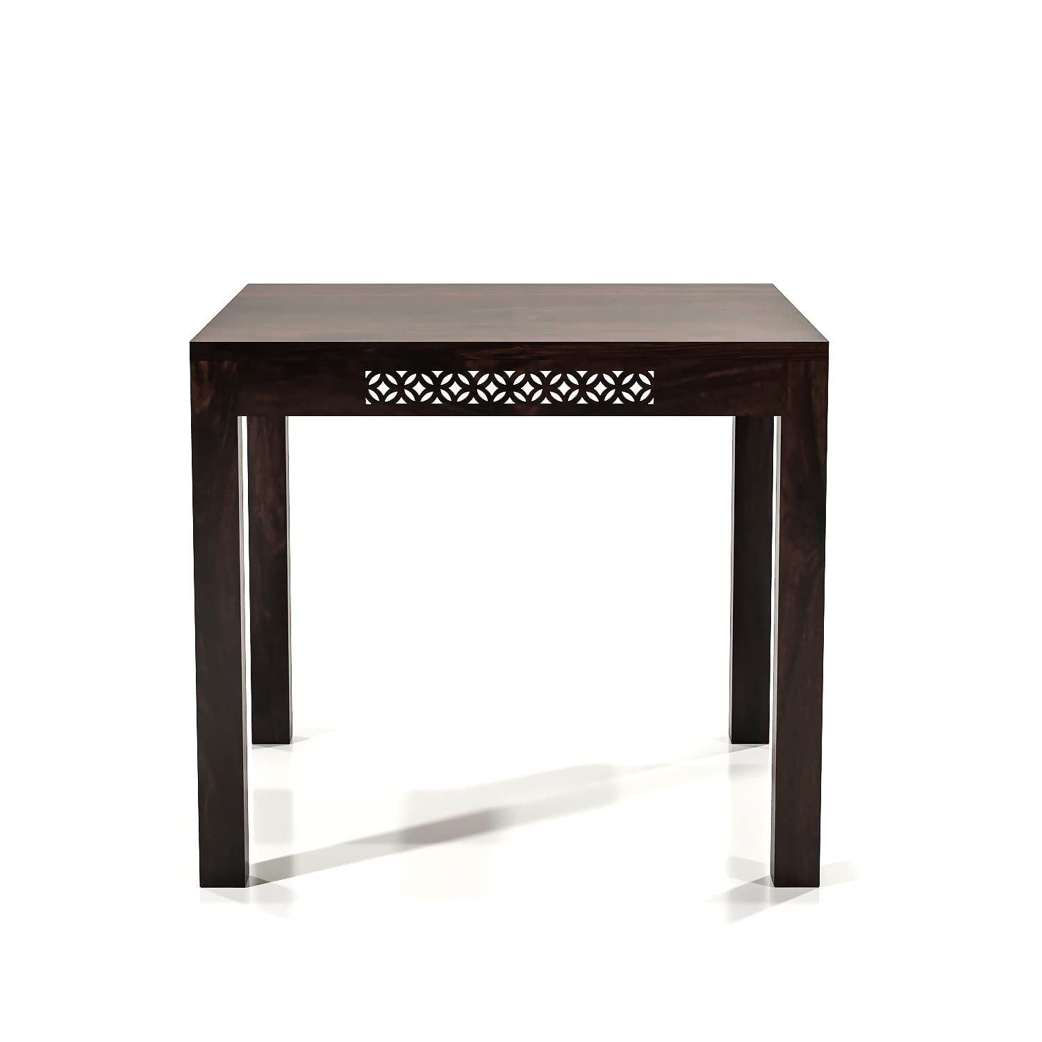 Sheesham Wood CNC Cuting Dining Table with 3 Chairs with 1 Bench | 4 Seater Dining Set- Dining Room Furniture Finish