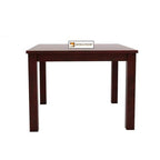 Sheesham Wood Dining Table with Chairs & Chusion | Dining Room Furniture (4 Seater, Mahogany Finish + Cushion)