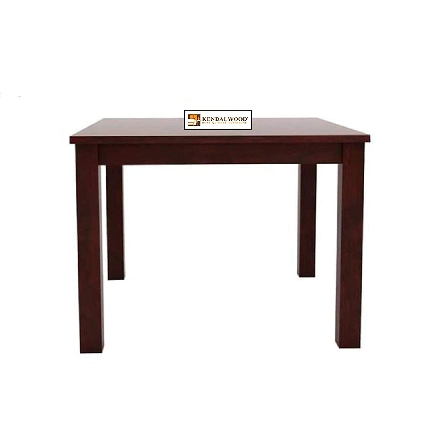 Sheesham Wood Dining Table with Chairs & Chusion | Dining Room Furniture (4 Seater, Mahogany Finish + Cushion)