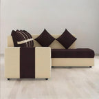 Wood Furniture 6 Seater L Shape Corner Sofa for Living Room | 6-Seater L Shape Sofa (Right Facing) with 6 Small Pillow | Sofa for Home & Office Furniture