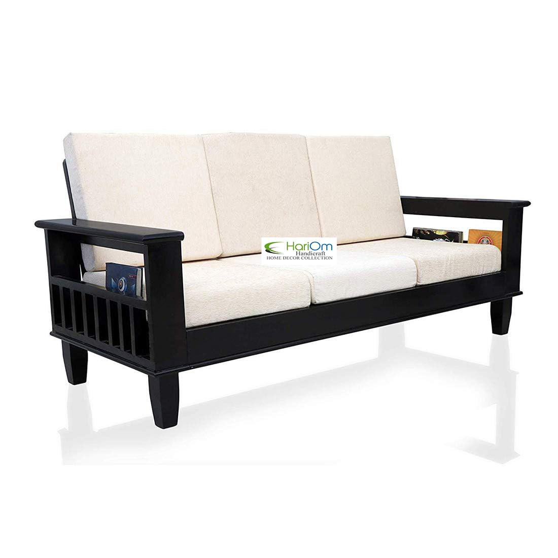 KendalWood Furniture Solid Sheesham Wood 6 Seater Sofa Set with Cushions