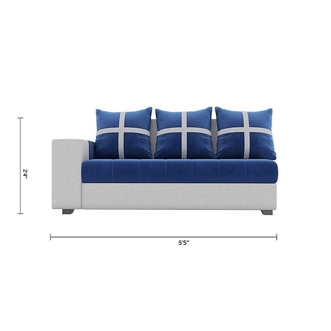 8 Seater Sofa Set, L Shape Sofa (Right Facing) 2 Ottoman, 6 Small Pillow with Coffee Table for Living Room Furniture | Sofa for Home & Office Furniture