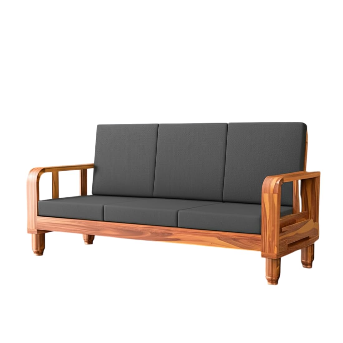 Solid Wood 3 Seater Wooden Sofa Set for Living Room Furniture | Sofa for Home & Office | 3 Seater Sofa