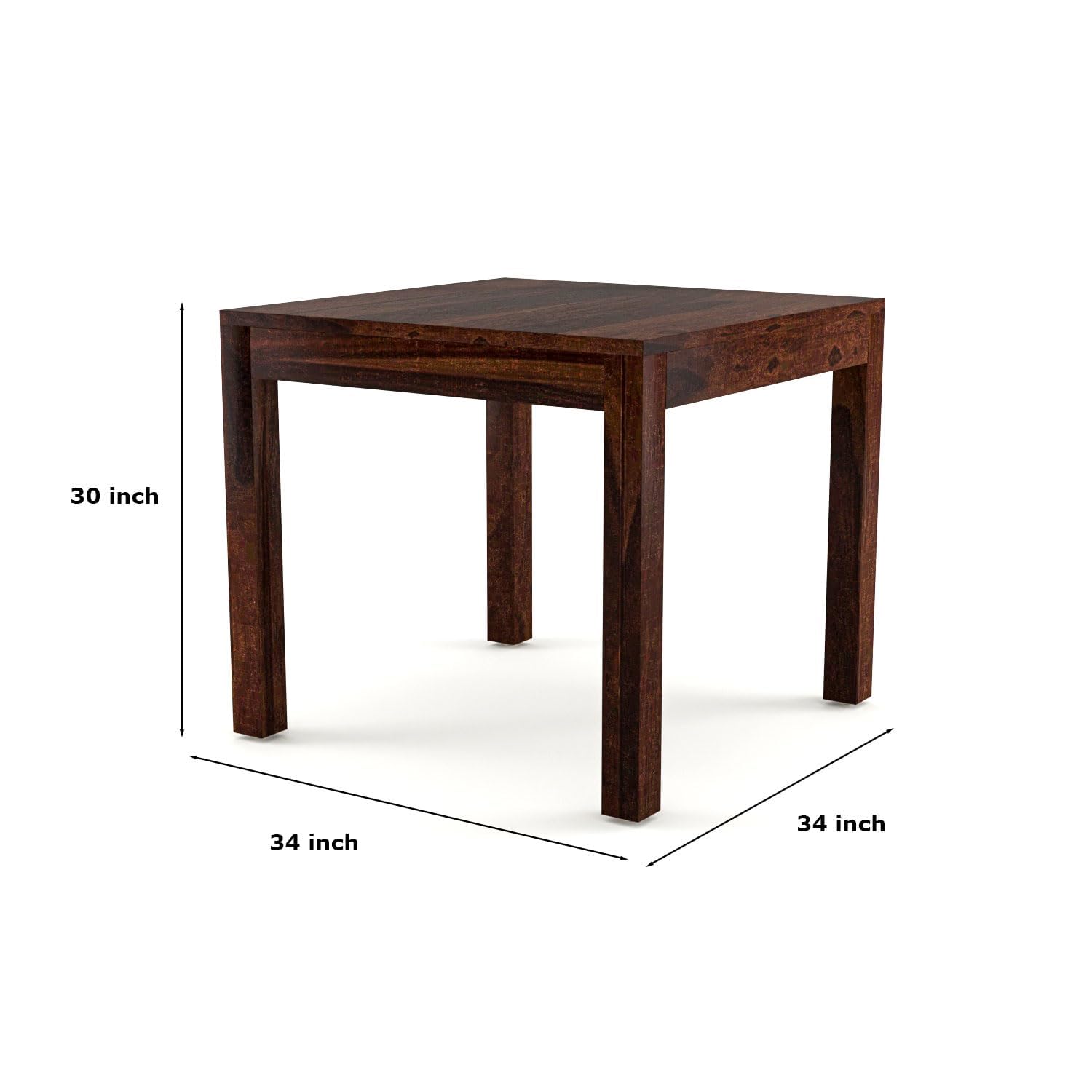 Premium Sheesham Wood Dining Table (34x34) with 4 Chairs | 4 Seater Dining Set | Wooden Dining Table with Chair | Dining Room Furniture