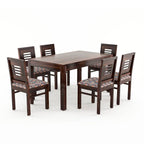 urniture Sheesham Wood Dining Table (57x35 Inch) with 6 Chairs | Wooden Dining Table with Chair | Dining Room Furniture