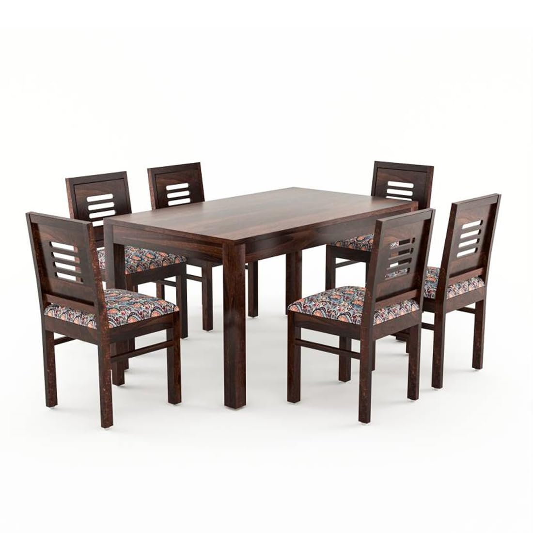 urniture Sheesham Wood Dining Table (57x35 Inch) with 6 Chairs | Wooden Dining Table with Chair | Dining Room Furniture