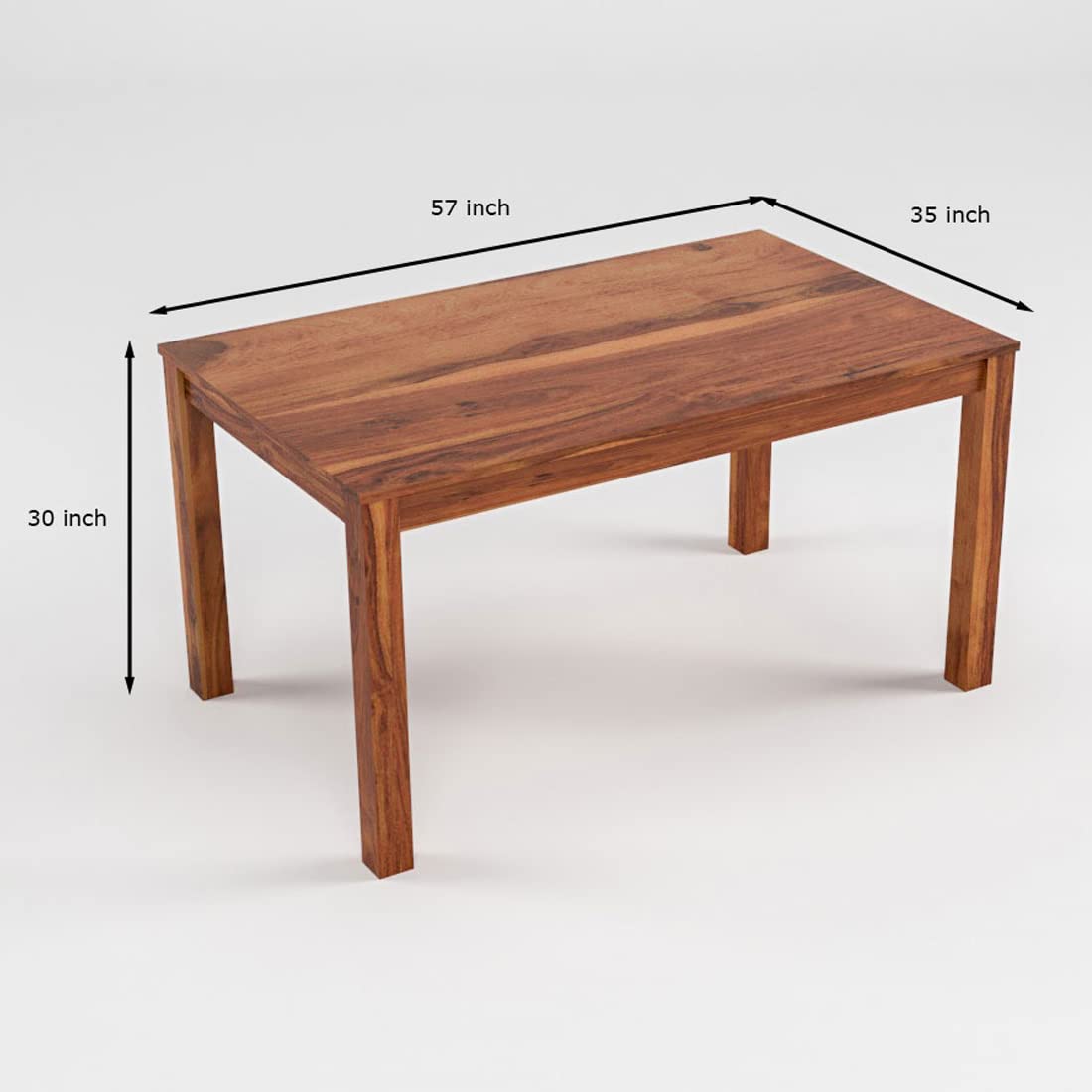 Sheesham Wood Dining Table (57x35 Inch) | Multi-Purpose uses Home and Office Desk | Dining Room Furniture | Wooden 6 Seater Dining Table