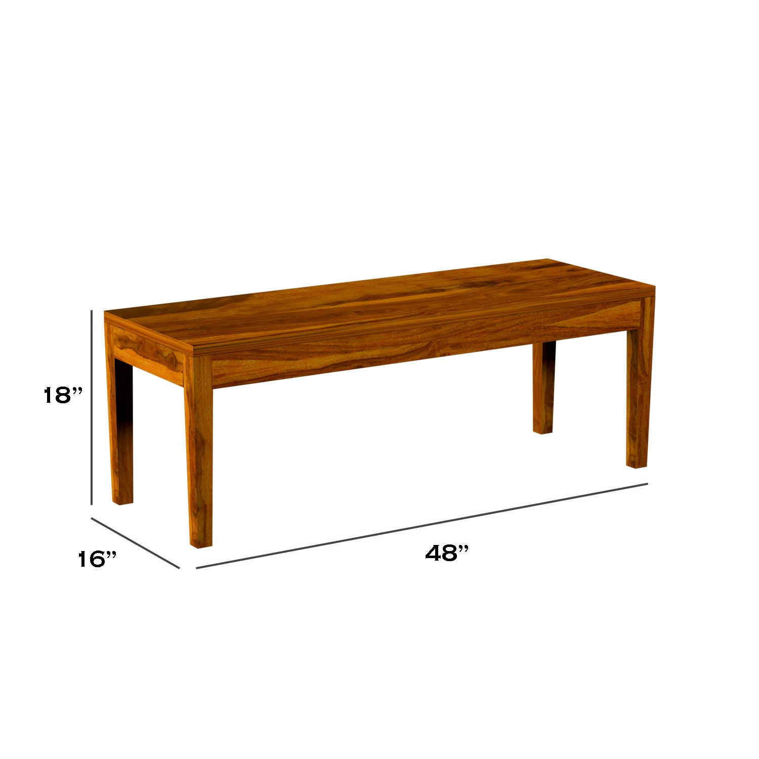 Sheesham Wood Dining Table(57x35) with 4 Chairs & 1 Bench |6 Seater Dining Set | Wooden Dining Table with Chair - Dining Room Furniture