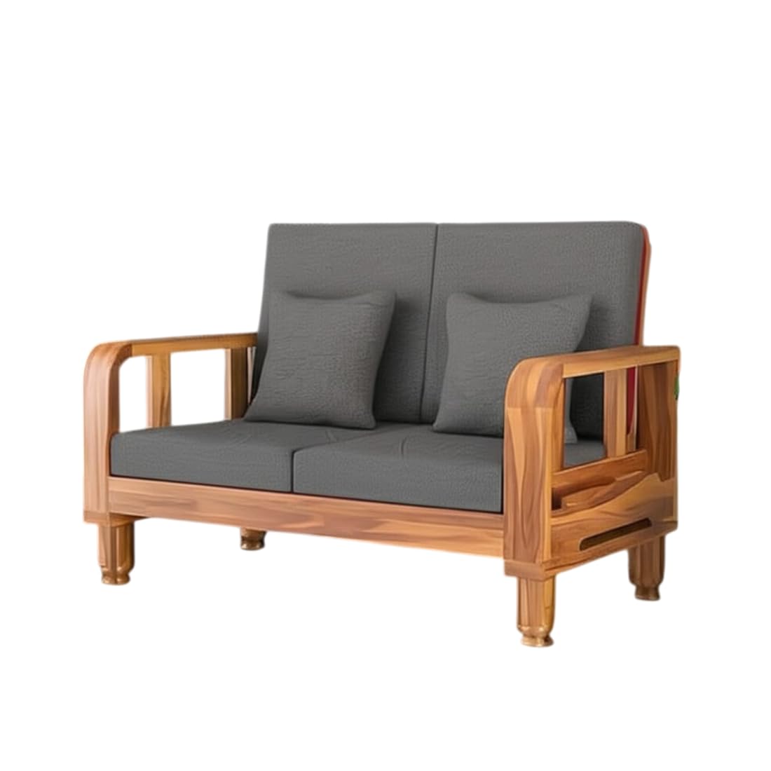 Solid Wood 2 Seater Wooden Sofa Set for Living Room Furniture | Sofa for Home & Office | 2 Seater Sofa