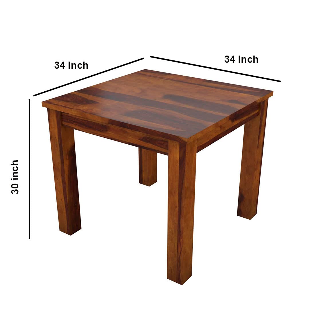 Solid Wood Dining Table with 4 Chairs | 4 Seater Dining Set | Wooden Dining Table with Chair - Dining Room Furniture
