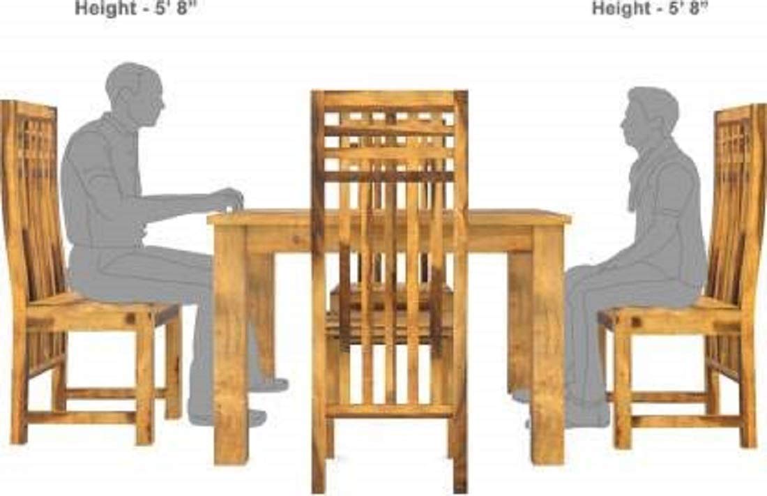 Sheesham Wood Square Dining Table with 4 Chairs | Dining Room Furniture 4 Seater Dining Set