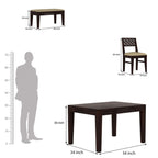Sheesham Wood Dining Table(34x34) with 2 Chairs 1 Bench | 4 Seater Dining Set | Wooden Dining Table with Chair - Dining Room Furniture