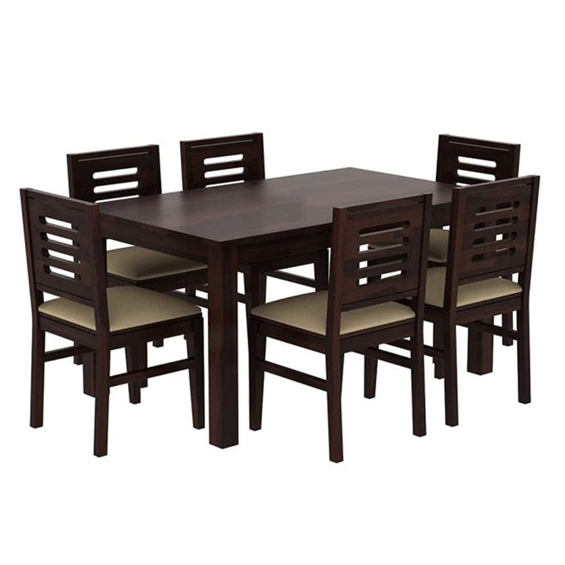 Sheesham Wood Dining Table(57x35) with 6 Chairs | 6 Seater Dining Set | Wooden Dining Table with Chair - Dining Room Furniture