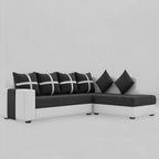 6 Seater L Shape Corner Sofa for Living Room | 6 Seater L Shape Sofa (Right Facing) with 6 Small Pillow | Sofa for Home & Office Furniture