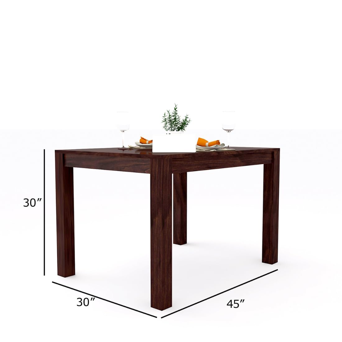 Sheesham Wood Dining Table(45x30 Inch) | 4 Seater Dining Set | Wooden Dining Table with Chairs - Dining Room Furniture