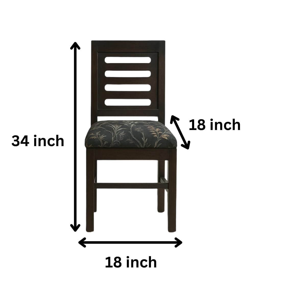 Modern Home Furniture | Solid Wood Dining Chair Set of 2 | Study Chair for Home & Office | Honey Finish with Printed Cushions