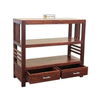 Sheesham Wooden Mahogany Finish Console Table/Kitchen Rack/Book Shelves