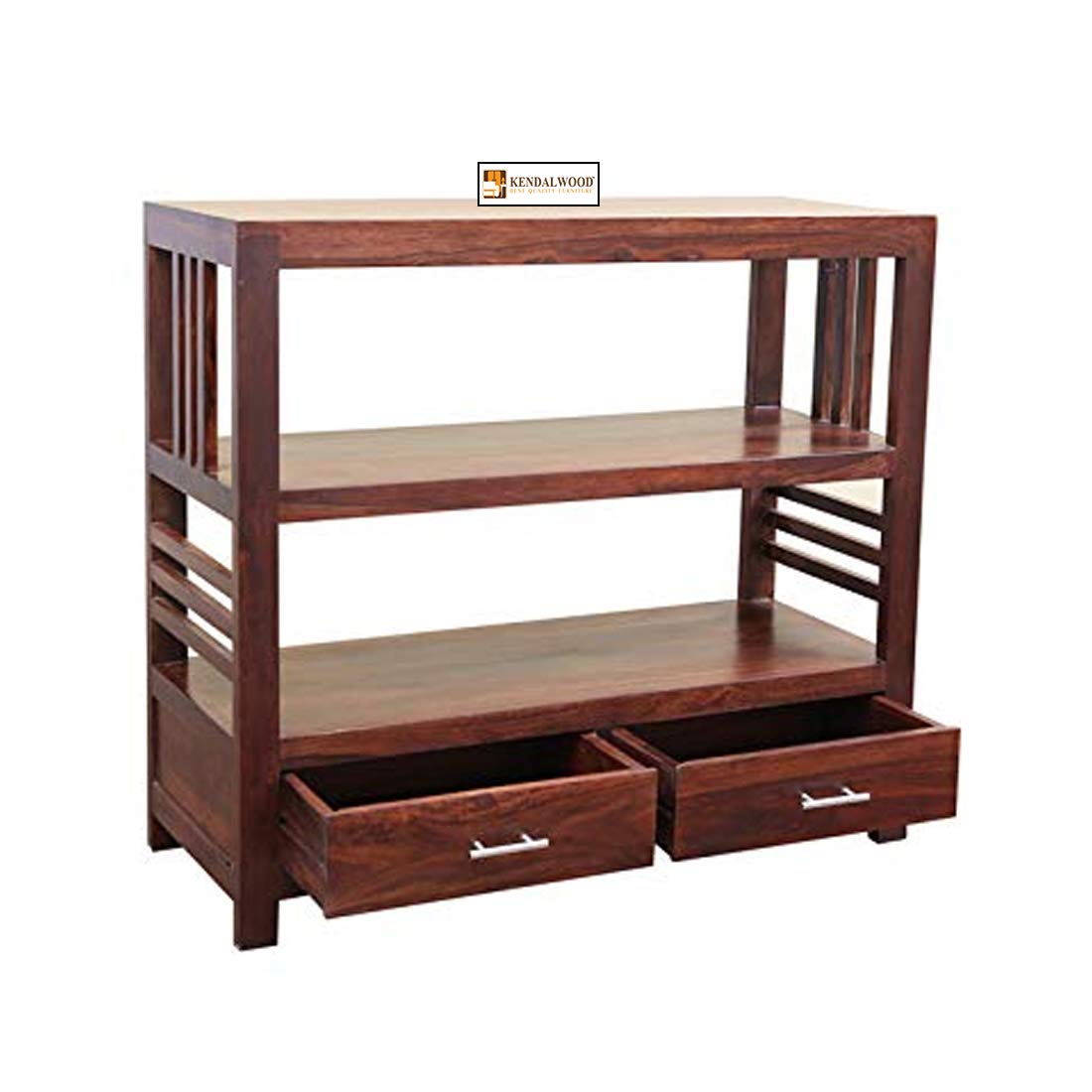 Sheesham Wooden Mahogany Finish Console Table/Kitchen Rack/Book Shelves