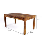 Sheesham Wood Dining Table(57x35) with 6 Chairs | 6 Seater Dining Set | Wooden Dining Table with Chair - Dining Room Furniture