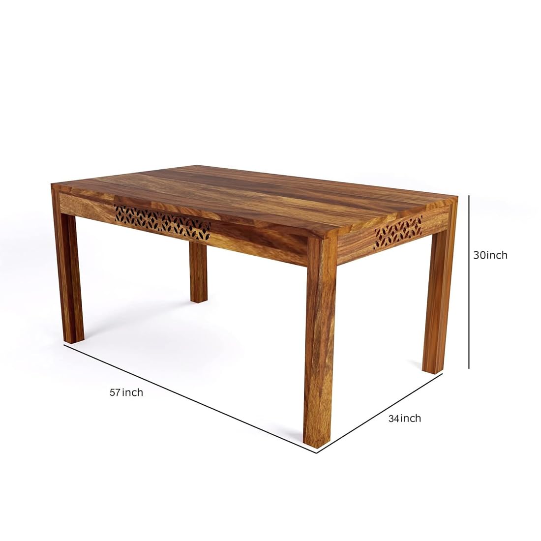 Sheesham Wood Dining Table(57x35) with 6 Chairs | 6 Seater Dining Set | Wooden Dining Table with Chair - Dining Room Furniture