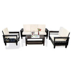 KendalWood Furniture Solid Sheesham Wood 6 Seater Sofa Set with Cushions