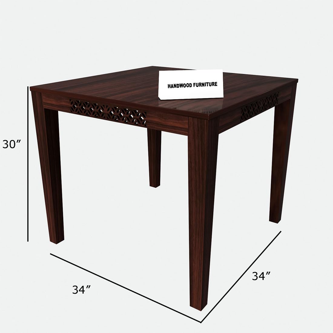 Sheesham Wood Dining Table (34x34 Inch) | Multi-Purpose uses Home and Office Desk | Dining Room Furniture | Wooden 4 Seater Dining Table