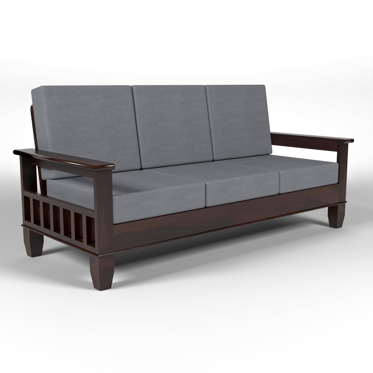 Solid Sheesham Wood Sofa Set , Living Room Furniture (3+1+1 with Center Table) 5 Seater