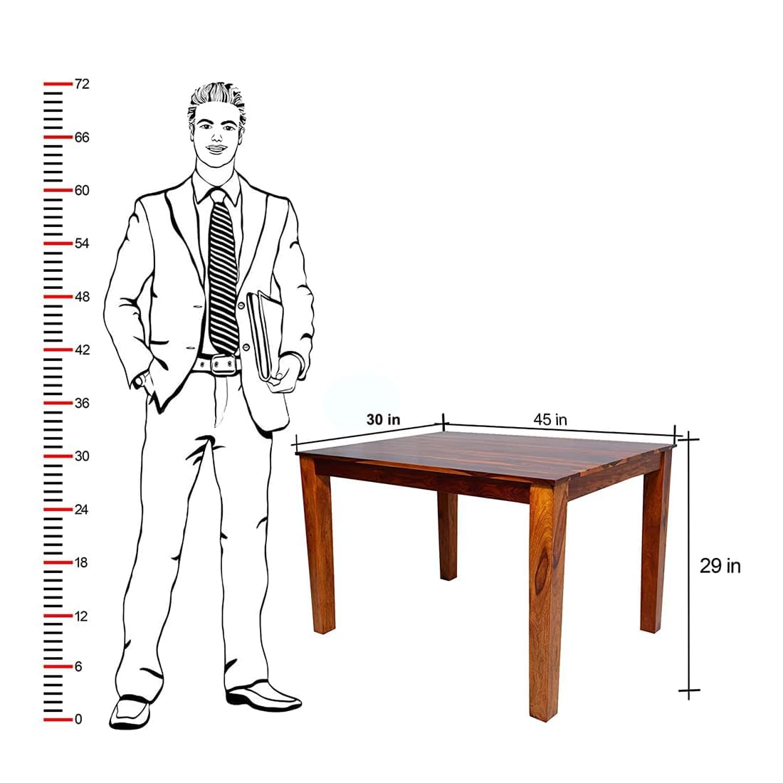 Premium Sheesham Wood Dining Table(45x30) with 4 Chairs | 4 Seater Dining Set | Wooden Dining Table with Chair | Dining Room Furniture