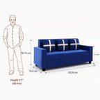 5 Seater Fabric Sofa Set for Living Room Furniture | Wooden 3 + 1 + 1 Sofa Set for Home & Office