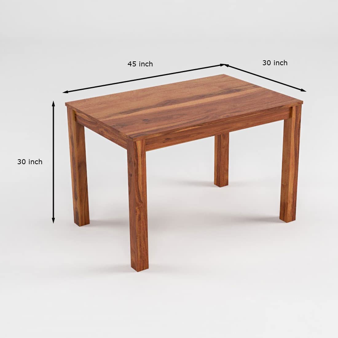 Sheesham Wood Dining Table (45x30 Inch) | Multi-Purpose uses Home and Office Desk | Dining Room Furniture | Wooden 4 Seater Dining Table
