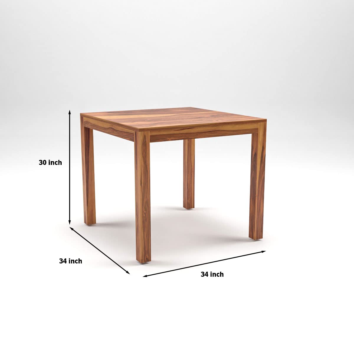 Premium Sheesham Wood Dining Table (34x34) with 4 Chairs | 4 Seater Dining Set | Wooden Dining Table with Chair | Dining Room Furniture