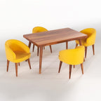 Sheesham Wood Dining Table(57x35) with 4 Chairs | 4 Seater Dining Set | Wooden Dining Table with Chair - Dining Room Furniture